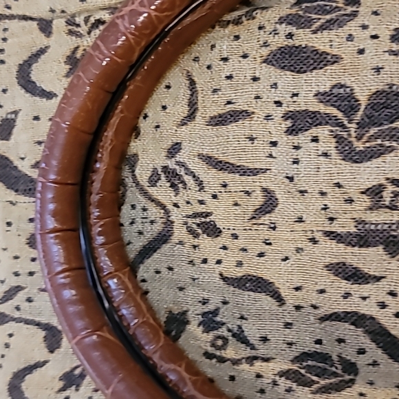 Anne Klein brown reptile pattern purse satchel - Picture 9 of 12